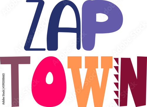 Zap Town Calligraphy Illustration for Logo, Sticker , Packaging, Flyer