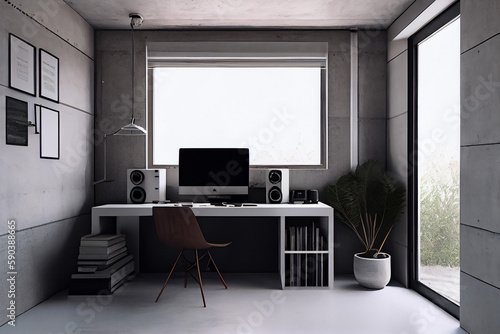Minimalist and refined workspace with luxury finishes generative ai © Studiohood