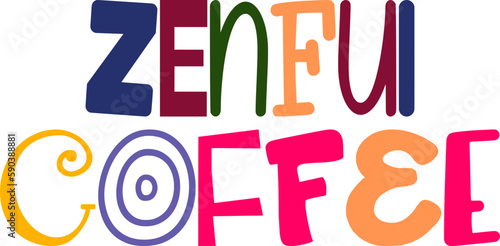 Zenful Coffee Typography Illustration for Flyer, Brochure, Social Media Post, Bookmark 