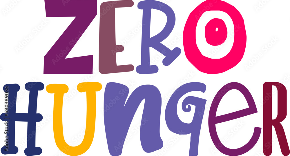 Zero Hunger Calligraphy Illustration for Social Media Post, Banner, Magazine, Bookmark 