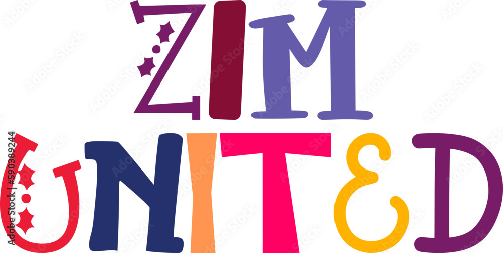 Zim United Hand Lettering Illustration for Logo, Mug Design, Social Media Post, Infographic Zim United Hand Lettering Illustration for Logo, Mug Design, Social Media Post, Infographic