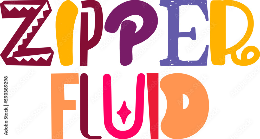 Zipper Fluid Typography Illustration for Poster, Infographic, Logo, Newsletter