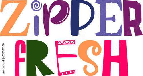 Zipper Fresh Typography Illustration for Motion Graphics, Presentation , Postcard , Infographic