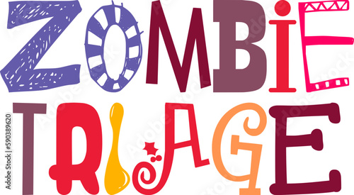 Zombie Triage Typography Illustration for Newsletter, Gift Card, Magazine, Logo