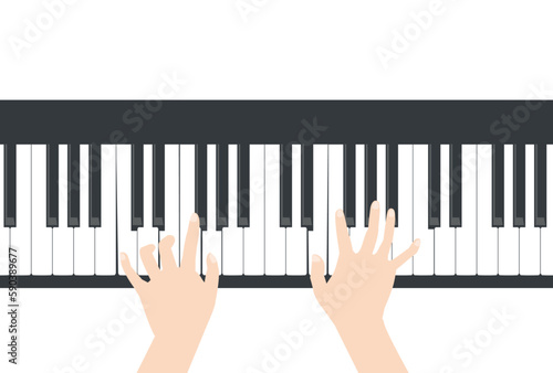 ピアノを弾く手のイラスト photo