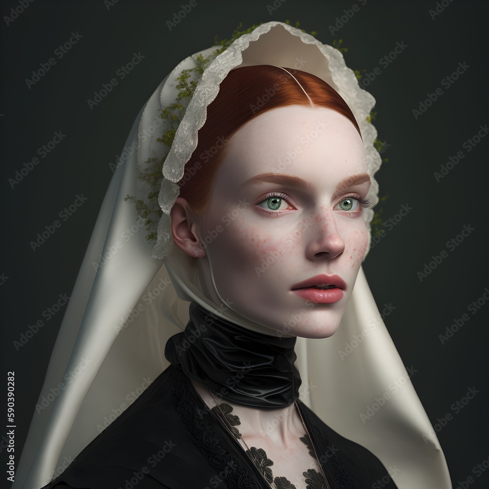 Stunning amazing woman model 263years old long neck real skin texture