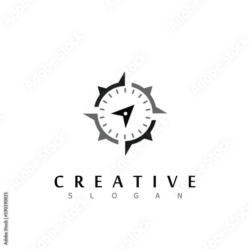 Fotografiet compass arrow brands modern vector logo design symbol