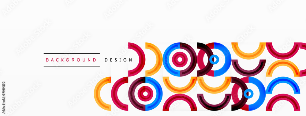 Obraz premium Colorful circle abstract background with vibrant and eye-catching design that incorporates a variety of different shades and hues creating a swirling, dynamic effect