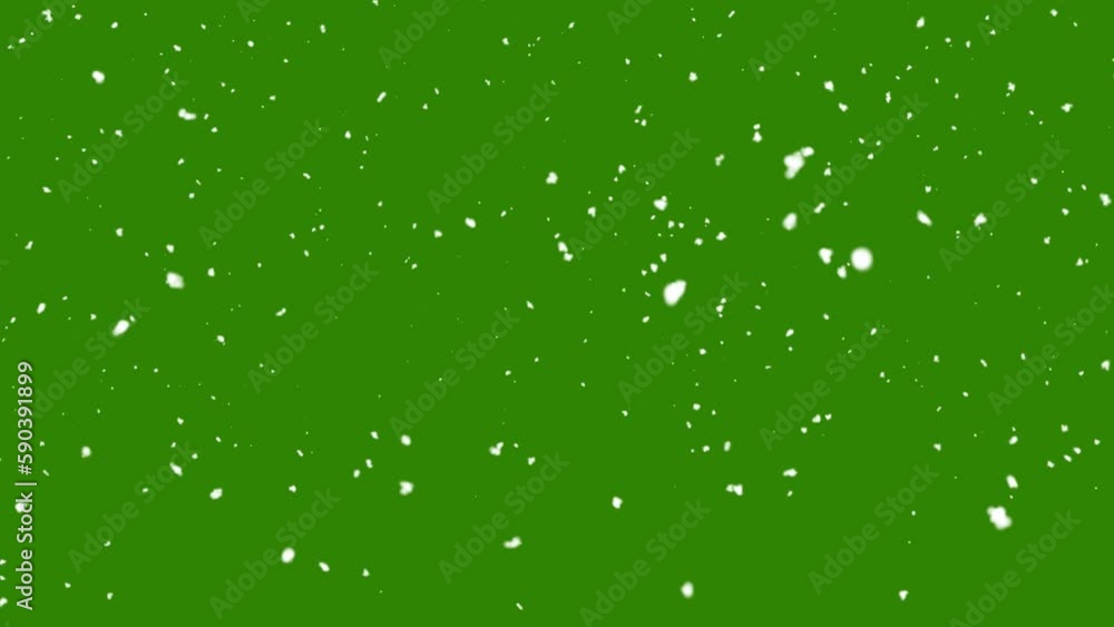 Snow falling on green background Snow falling on green background