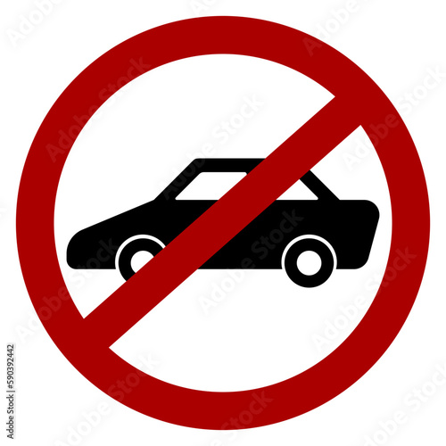 No car / no vehicle sign icon