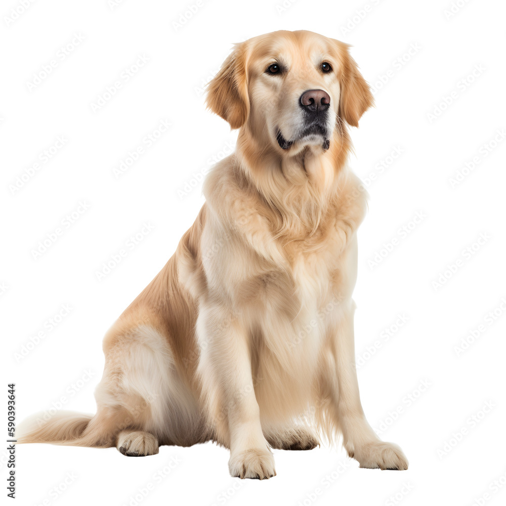 golden retriever puppy on transparent background