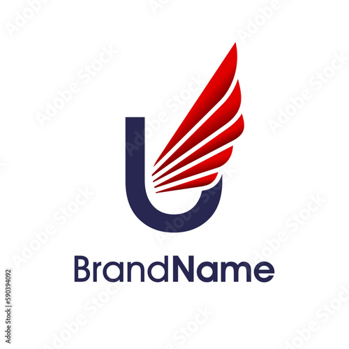 Initial U Modern Wing Logo
