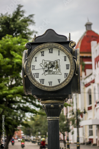 the beautiful big clock is in the old city area of ​​semarang