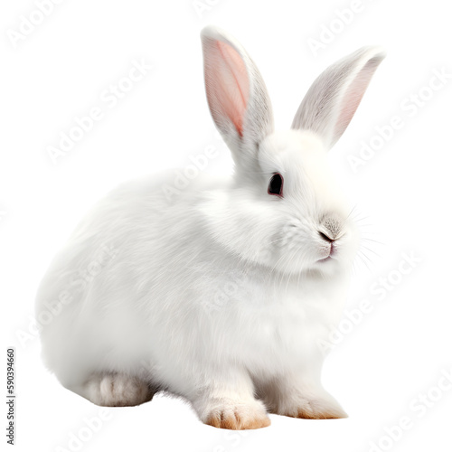 white rabbit on transparent background