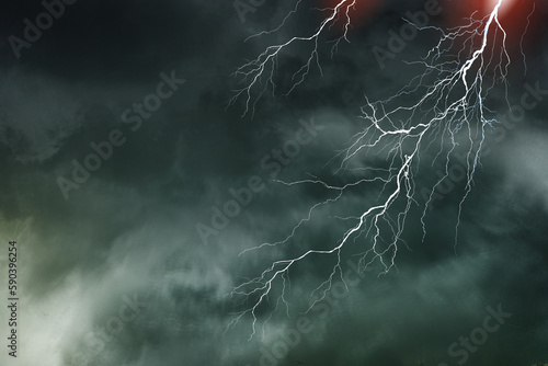 Lightning, thunder cloud dark cloudy sky
