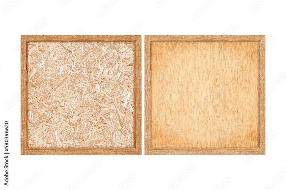 Fototapeta premium Plywood frome compressed frame texture isolated on white background