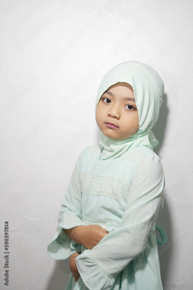 Expression portrait of a Muslim girl wearing a hijab Expression portrait of a Muslim girl wearing a hijab