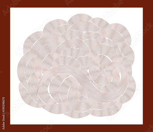 Brown Abstract Wavy Shape Vector Illustration 