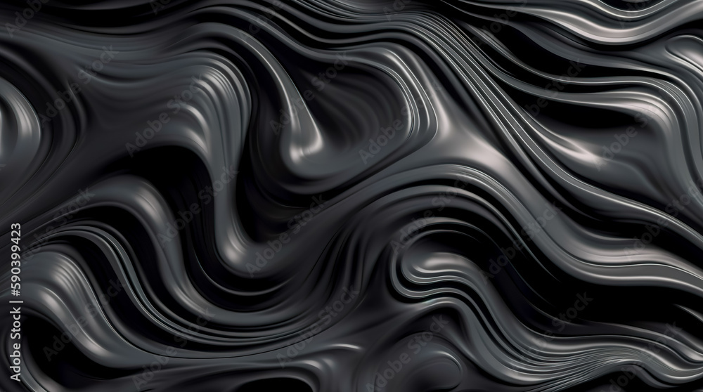Black abstract background design. Modern wavy line pattern. blank space for text. Generative AI Black abstract background design. Modern wavy line pattern. blank space for text. Generative AI