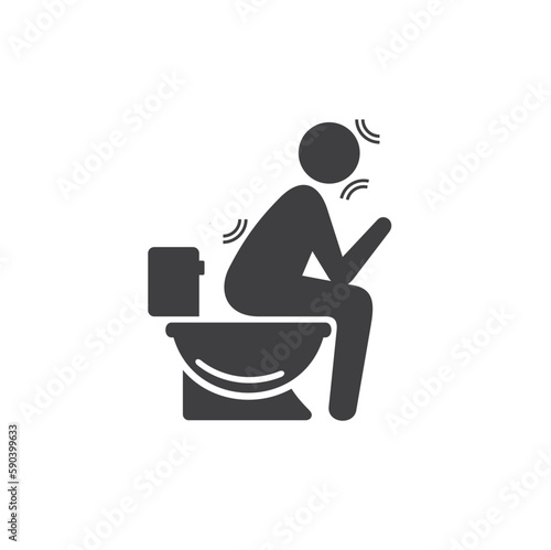 icon of poop, toilet symbol, vector art.