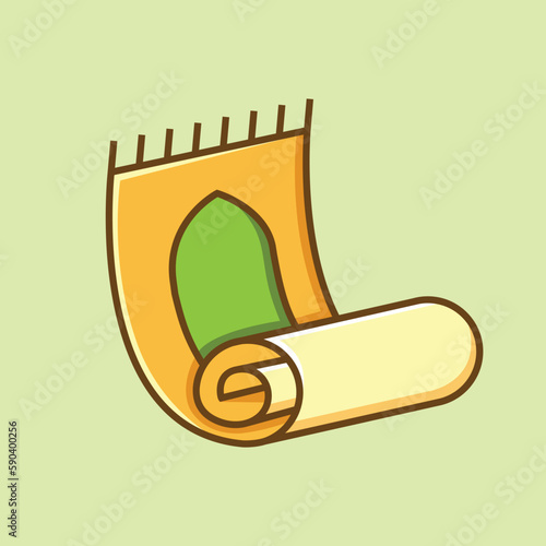 prayer rug simple icon islamic ornament vector graphic