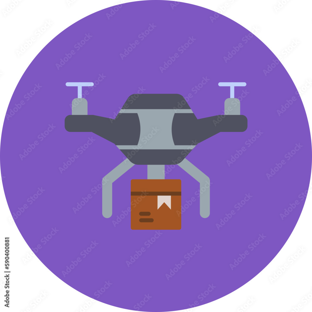 Drone Delivery Multicolor Circle Flat Icon Drone Delivery Multicolor Circle Flat Icon