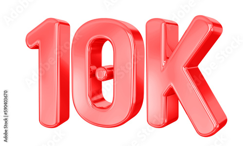 10K Follower Red Number 
