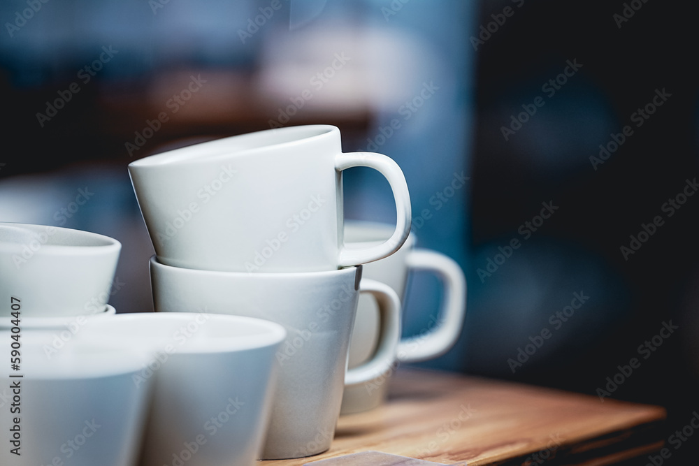 コーヒーカップとぼかし背景 コーヒーカップとぼかし背景