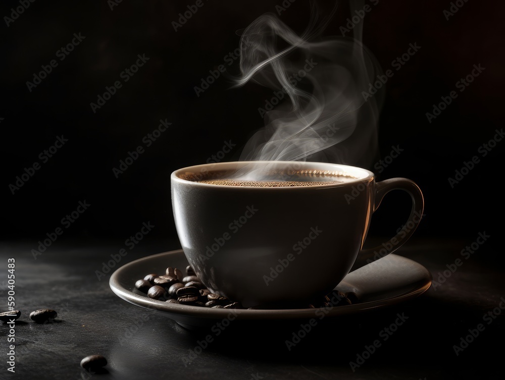 A cup of steaming hot coffee A cup of steaming hot coffee
