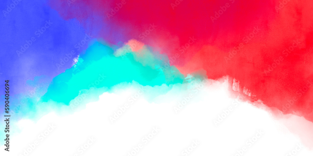 Abstract watercolor brushed background on blank background