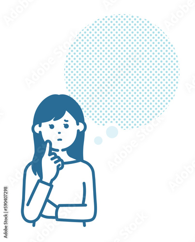 Women's worries copy space illustration