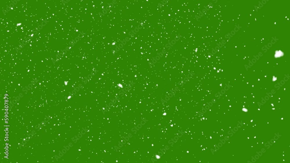 Snow falling on green background Snow falling on green background