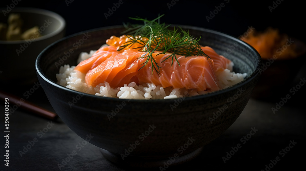 Salmon Sashimi Doniburi is a delicious Japanese rice bowl topped