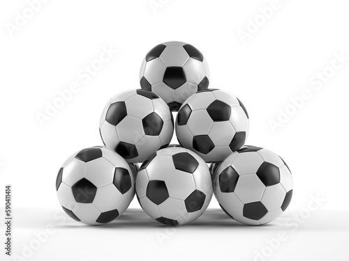 Soccer balls pyramid
