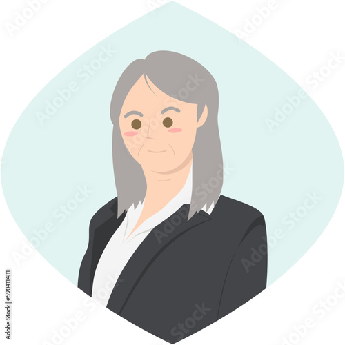 The Elderly Seventies Grandmother Nanny Character Face Avatar