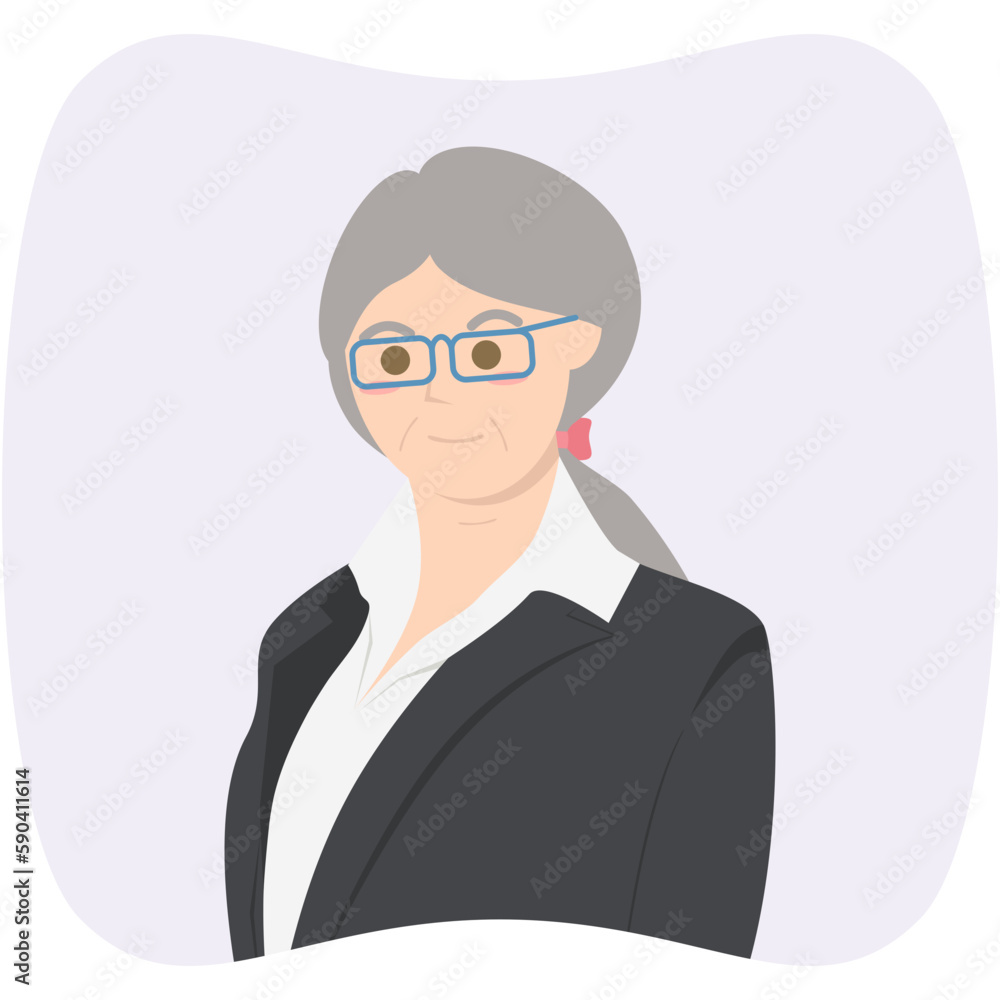 The Elderly Seventies Grandmother Character Face Nanny Avatar Glasses The Elderly Seventies Grandmother Character Face Nanny Avatar Glasses