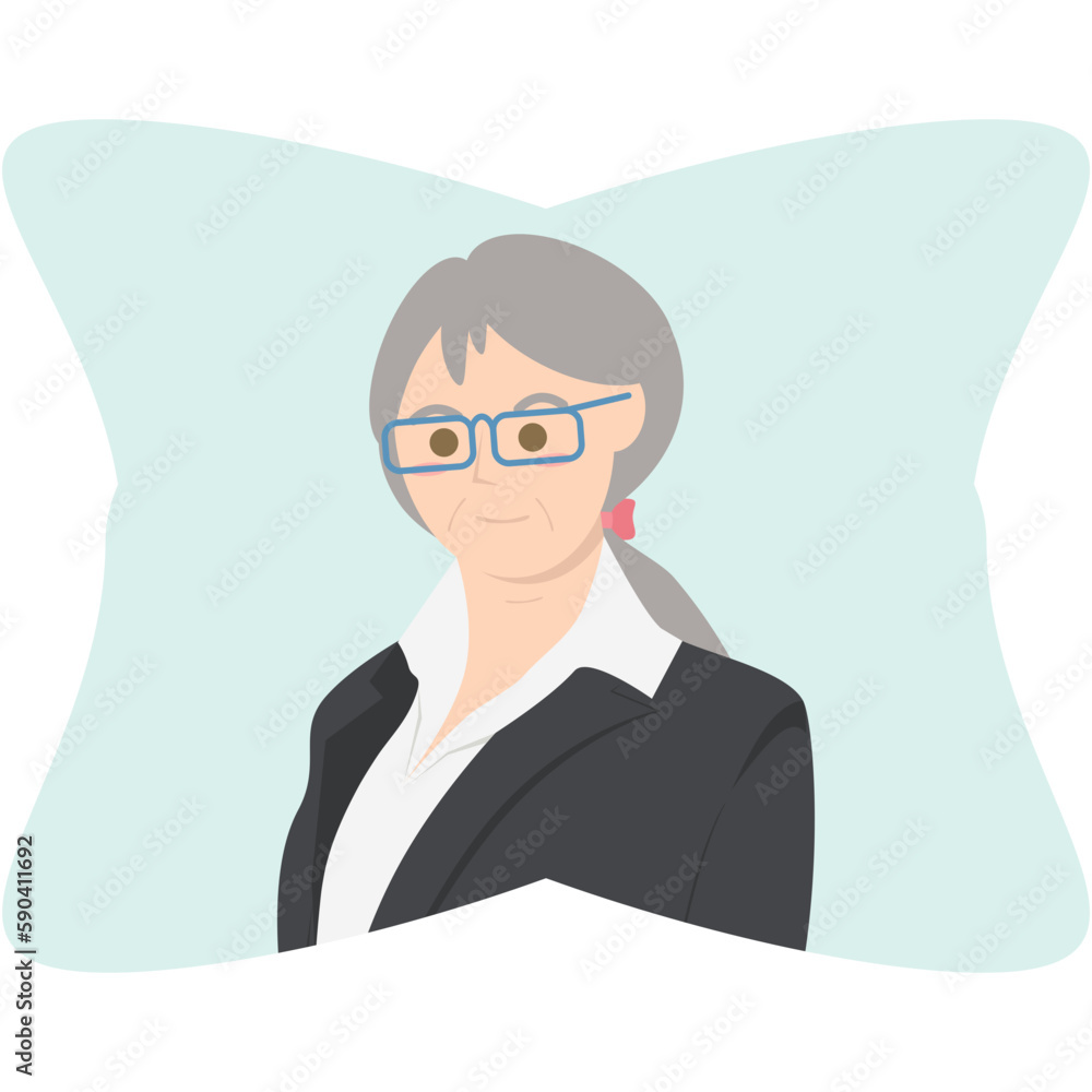 The Elderly Seventies Grandmother Character Face Nanny Avatar Glasses The Elderly Seventies Grandmother Character Face Nanny Avatar Glasses