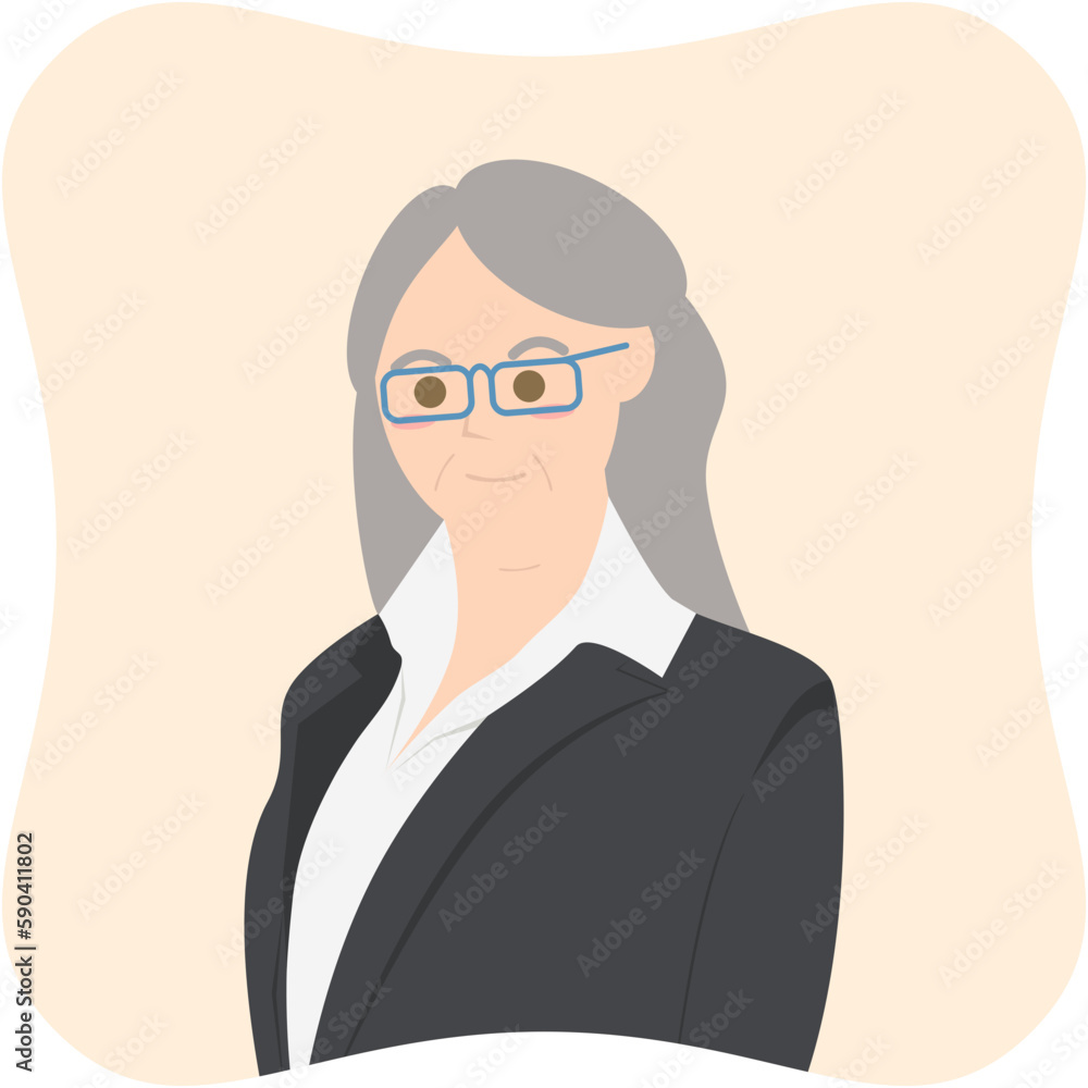 The Elderly Seventies Grandmother Character Face Nanny Avatar Glasses The Elderly Seventies Grandmother Character Face Nanny Avatar Glasses