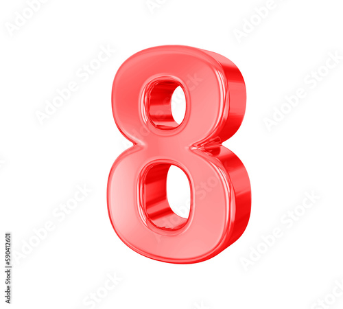 8 Red Number 