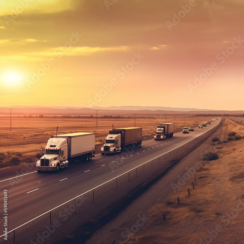 truck fleet on the highway