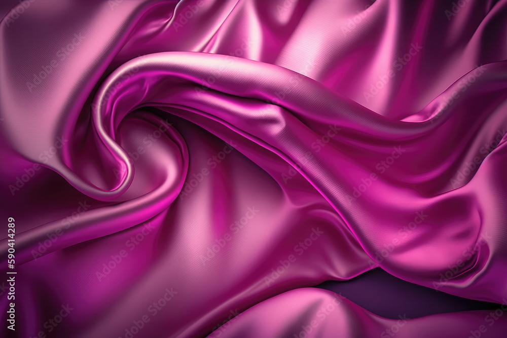 AI generated beautiful elegant pink soft silk satin fabric background