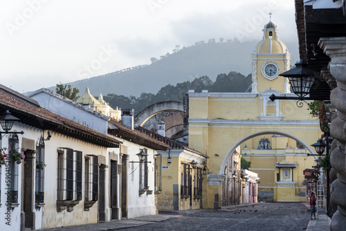 Architectural detail of Antigua Guatemala, a city in the central highlands of Guatemala (former capital of Guatemala) which has retained its colonial architectural features to this day