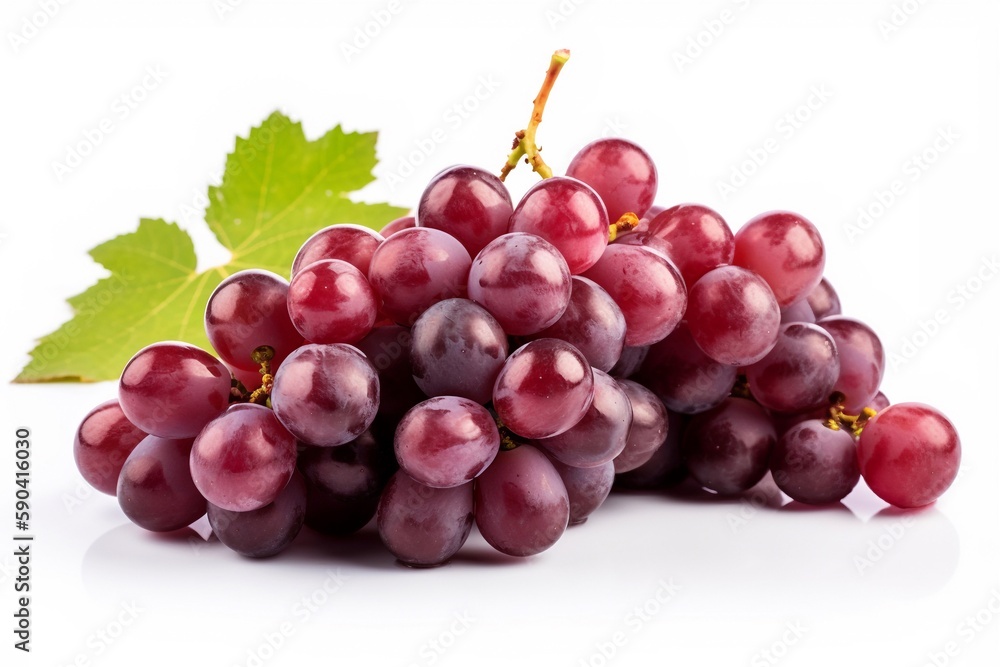 Fototapeta premium bunch of green grapes isolated on white