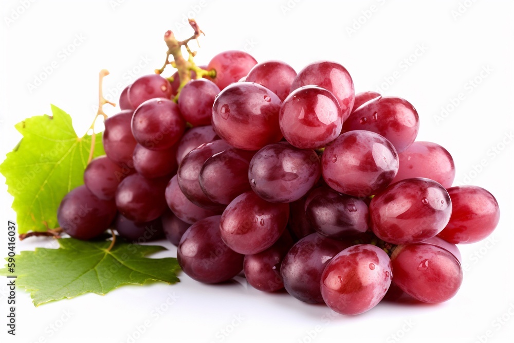 red grapes isolated on white