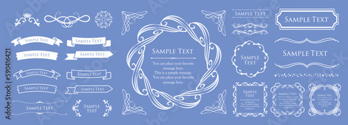 Pastel blue frame design material. antique decoration