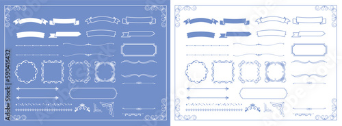 Pastel blue frame design material. antique decoration