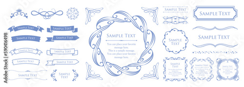 Pastel blue frame design material. antique decoration