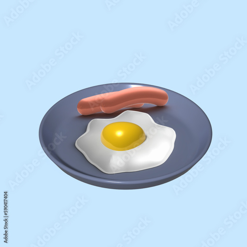 fried egg in a frying pan