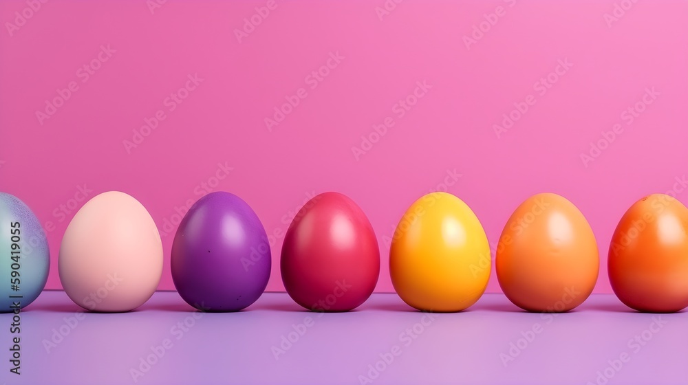 easter eggs on a pink background easter eggs on a pink background