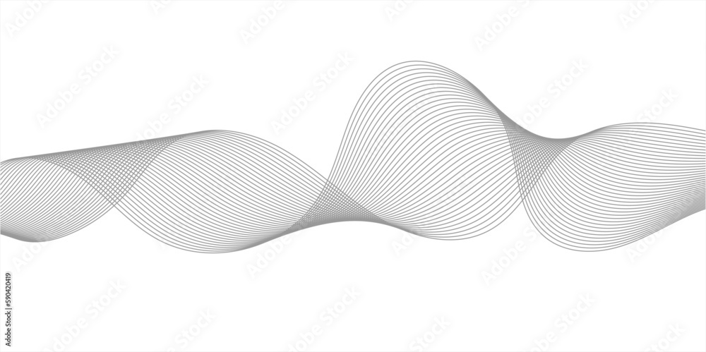 Fototapeta premium Abstract wave line for banner, template, wallpaper background with wave design. Vector illustration. abstract background with business lines white background. Abstract wave element for design. 
